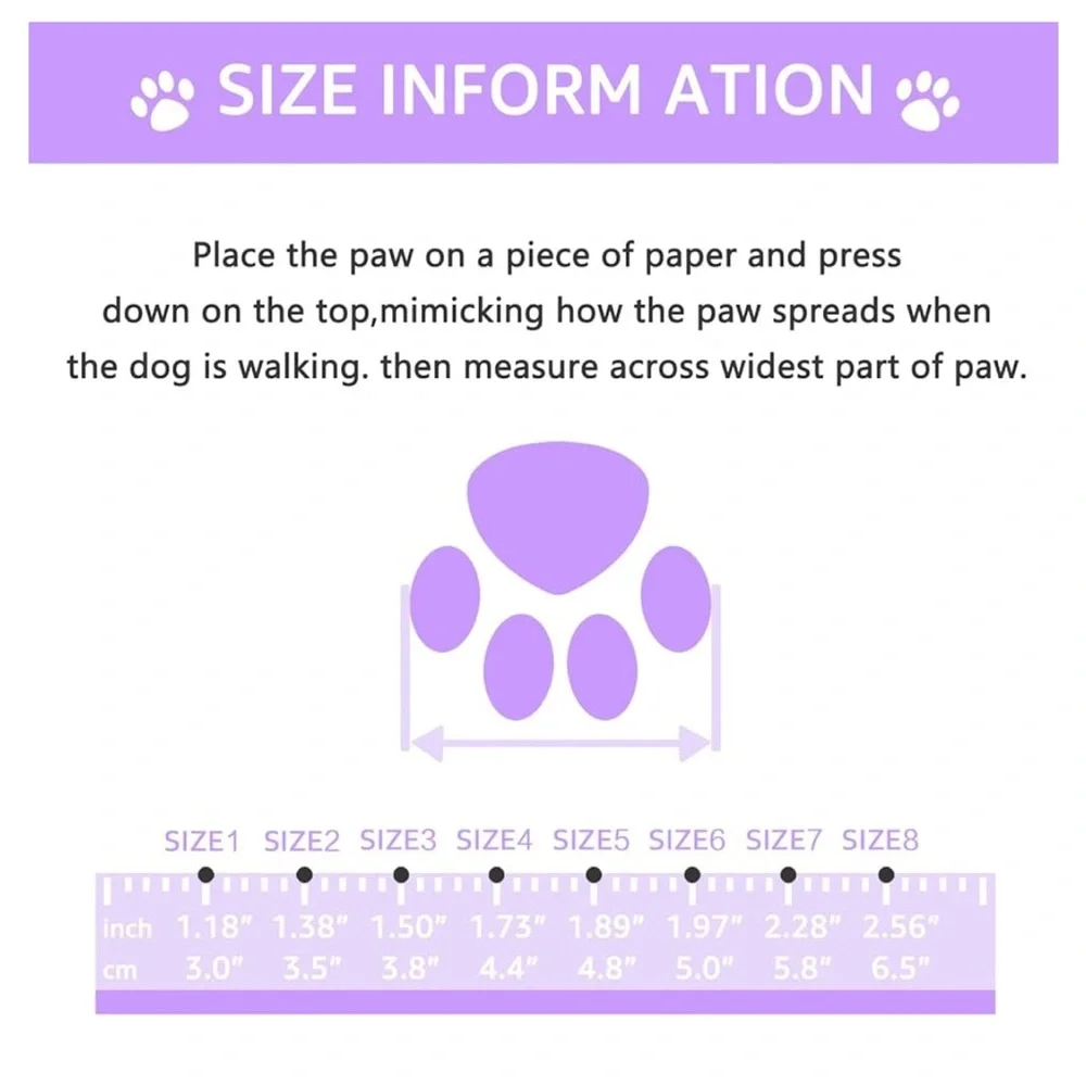 Lavender Dog Boots for Large Dogs - Adjustable Protective Paw Covers